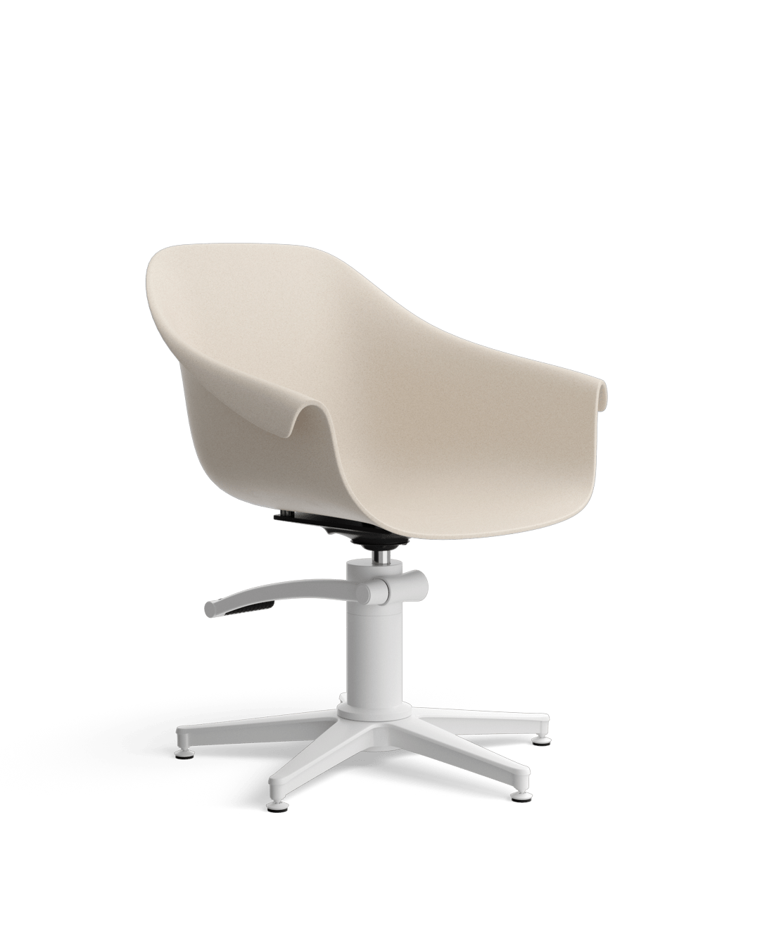 Eco - Beige hairdressing chair - White cross foot